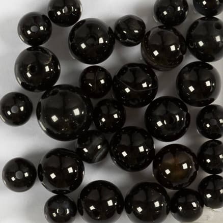 Agat stenperler, str. 1x10, 12x8, 15x6 mm, hulstr. 0,9-1 mm, sort, 28 stk./ 1 pk.