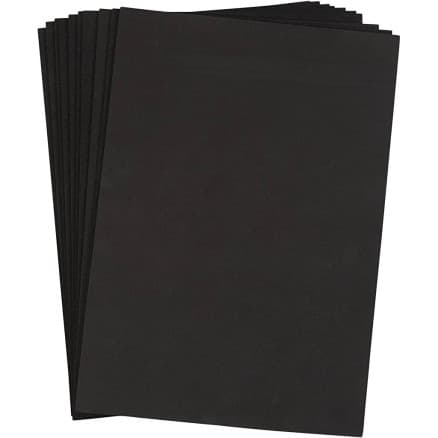Dekorgummi, A4, ark 210x297 mm, tjocklek 2 mm, svart, 10 ark/ 1 förp.