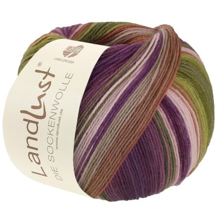 Lana Grossa Landlust Sockervadd Garn 131 Moss/Olive/Lime/Kanel/Rosa/Gr�/Nougat