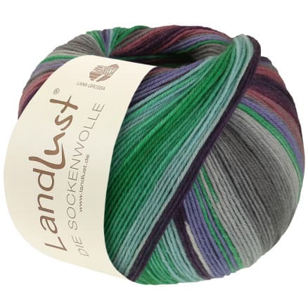 Lana Grossa Landlust Sockenwolle Garn 130 Smaragd/Turkos/Gr�/Gr�/Bl�/Gammelrosa/Blackberry
