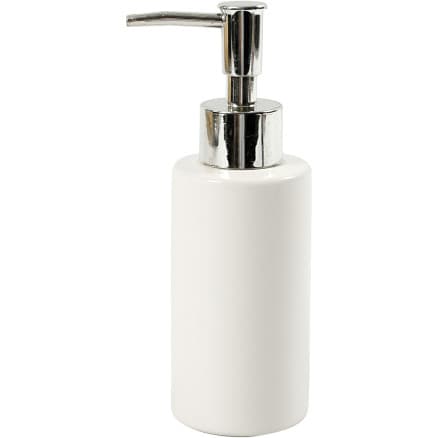 Tvålpump, H: 16,5 cm, diam. 5,5 cm, 150 ml, vit, 1 st.