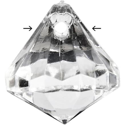 Prismor, stl. 17x16 mm, Hålstl. 1,2 mm, blank transparent, 43 st./ 1 förp.