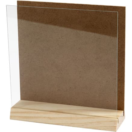 3D-platta med glas, storlek 15x15 cm, 1 set