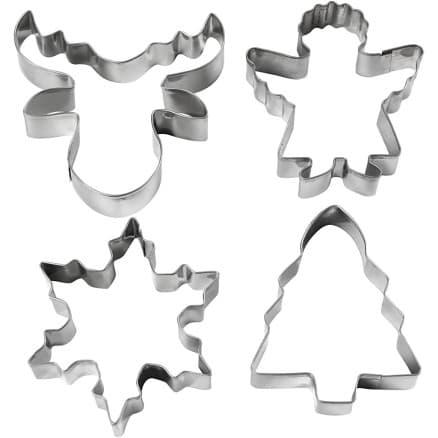 Utsticksform, julgran, ängel, ren, snökristall, H: 8 cm, 4 st./ 1 förp.