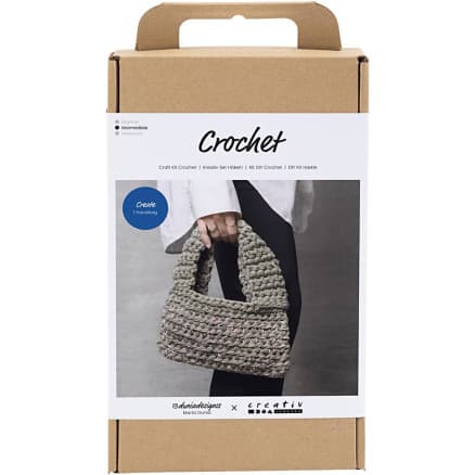 DIY Kit Virkning, Kraftig väska, olivgrön, 1 förp.