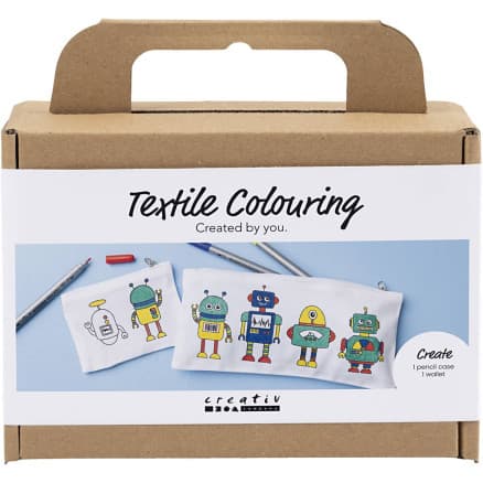 Mini DIY Kit Textilm�lning , Robot, prim�rf�rger, 1 f�rp.
