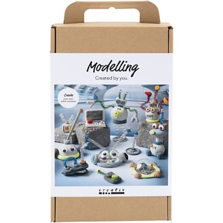 DIY Kit Modellering, Robot, bl�, gr�, r�d, silverpl�terad, 1 frp.