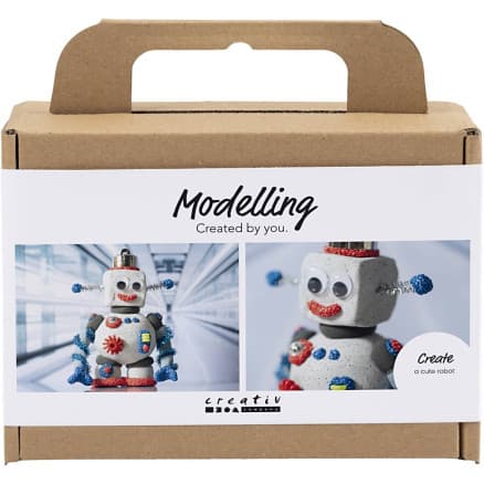 Mini DIY Kit Modellering, robot, bl�, gr�, r�d, 1 frp.