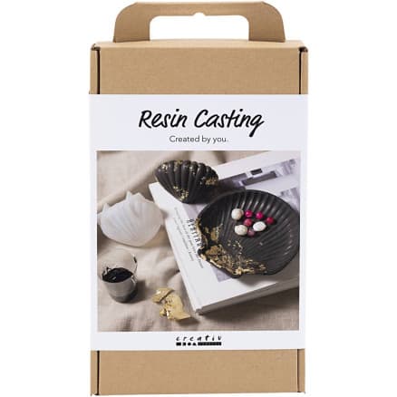 DIY Kit Resingjutning, Mussla, svart, guld, 1 förp.