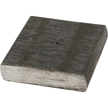 Metallbas, storlek 4x4x1 cm, hålstorlek 2 mm, 1 st.
