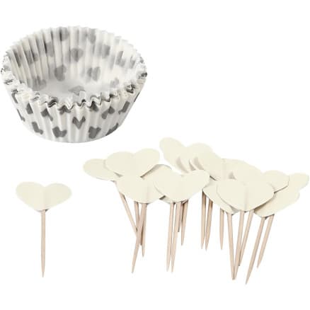 Muffinsformar, H: 3 cm, diam. 5 cm, 40 g, off-white, 24 st/1 frp.