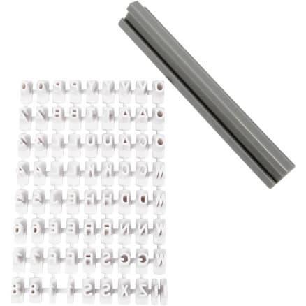 Stämpelsats, bokstäver, siffror, H: 6 mm, vit, 1 sats