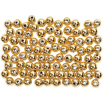 Vaxpärlor, Dia. 4 mm, Hålstl. 0,7 mm, guld, 150 st./ 1 förp.