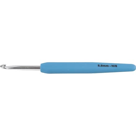 Virknål, L: 13,3 cm, storlek 5 mm, blå, 1 st.