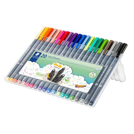 Staedtler Triplus Fineliner Vässare/Tusch Ass. färger 0,3mm - 20 st.