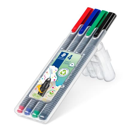 Staedtler Triplus Fineliner Vässare/Tusch Ass. färger 0,3mm - 4 st.