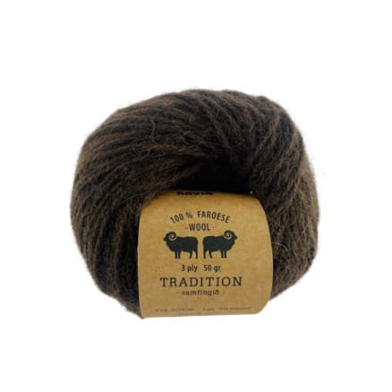 Navia Brushed Tradition Garn 906 Mörk Brun