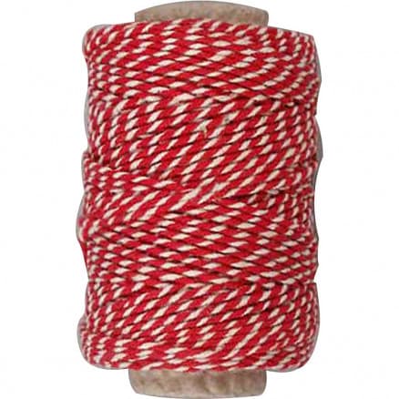Bomullssnöre Röd/Vit 1,1mm 50m