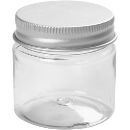 Plastburk med lock 50ml 4,5x4,4cm - 10 st.