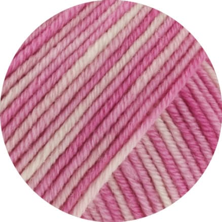 Lana Grossa Garn Cool Wool Print 842 Rosa/Fuchsia/Ecru