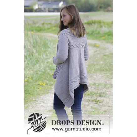 Norfolk by DROPS Design - Jacka Stickmönster strl. S - XXXL