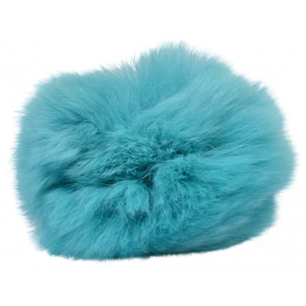 Pompom Pälstofs Kaninhår Turkos 60 mm