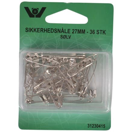 Säkerhetsnålar Silver 27mm - 36 st.