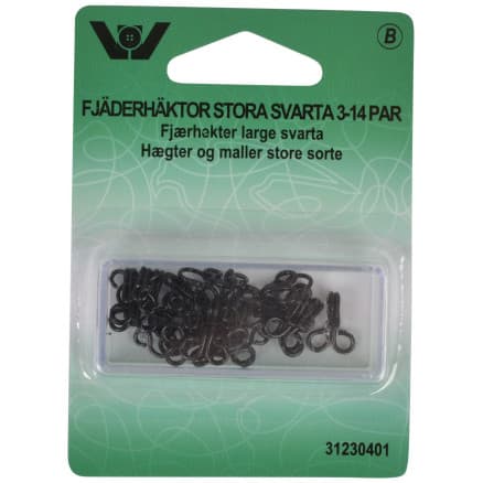Fjäderhäktor Svart strl. 3 - 14 st.