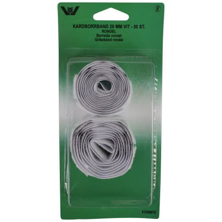Kardborreband Självhäftande vit 20 mm - 50 st.