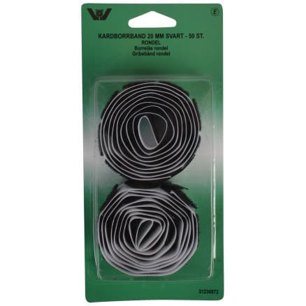Kardborreband Självhäftande Svart 20mm - 50 st.