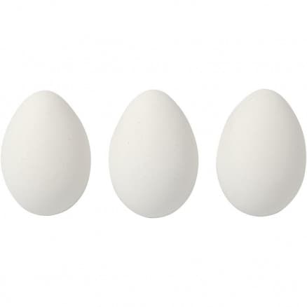Plastägg/Påskägg Vit 6cm - 12 st.