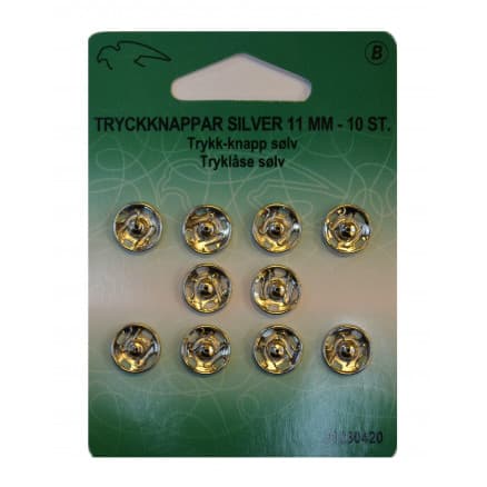 Tryckknappar Silver 11mm 10 st.