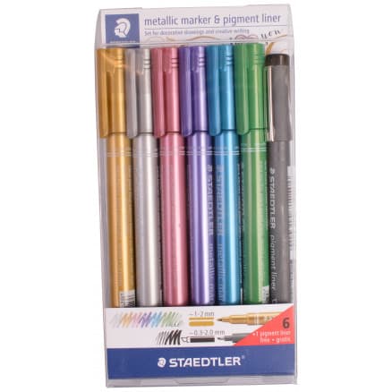 Staedtler Marker Tusch Ass. Metallfärger 1-2mm - 6 st.