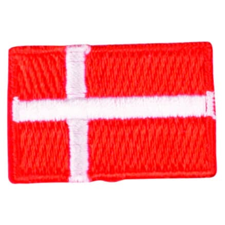 Strykmärke Flagga Danmark 3x2cm - 1 stk