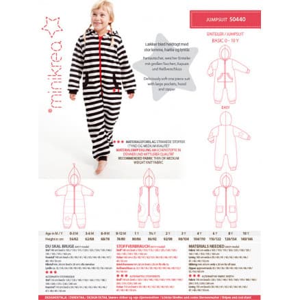 MiniKrea Snittmönster 50440 Jumpsuit strl. 0-10 år