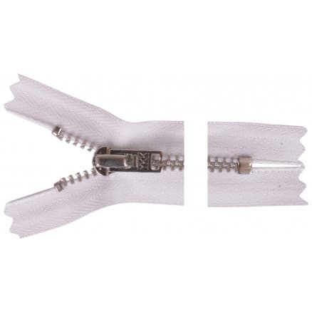 YKK Dragkedja/Blixtlås Aluminium 6cm 4mm Vit