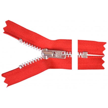 YKK Dragkedja/Blixtlås Aluminium 6cm 4mm Röd