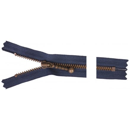 YKK Dragkedja/Blixtlås Antik Mässing 12cm 4mm Marin