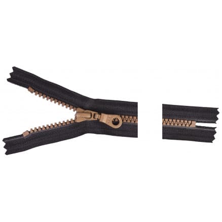 YKK Dragkedja/Blixtlås Vislon 18cm 6mm Antik Mässing