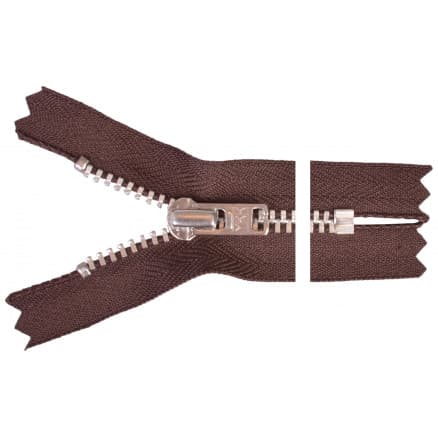 YKK Dragkedja/Blixtlås Aluminium 15cm 4mm Brun