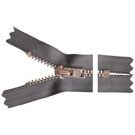 YKK Dragkedja/Blixtlås Aluminium 22cm 4mm Mörkgrå