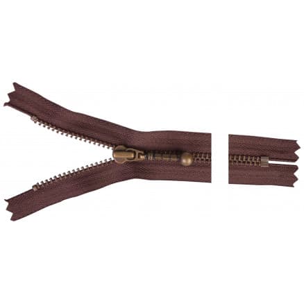 YKK Dragkedja/Blixtlås Antik Mässing 15cm 4mm Brun