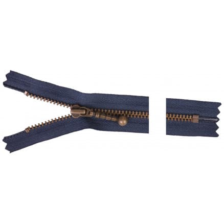YKK Dragkedja/Blixtlås Antik Mässing 20cm 4mm Marin