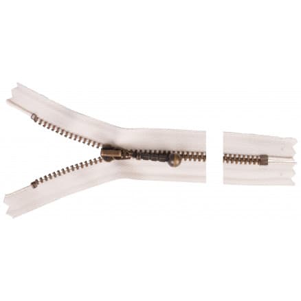 YKK Dragkedja/Blixtlås Antik Mässing 20cm 4mm Natur