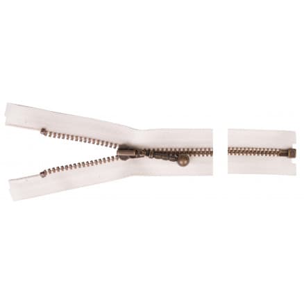 YKK Delbar Dragkedja/Blixtlås Antik Mässing 55cm 4mm Natur
