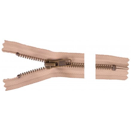 YKK Dragkedja/Blixtlås Antik Mässing 18cm 6mm Beige