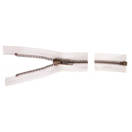 YKK Delbar Dragkedja/Blixtlås Antik Mässing 45cm 6mm Natur