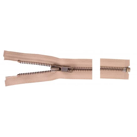 YKK Delbar Dragkedja/Blixtlås Antik Mässing 85cm 6mm Beige