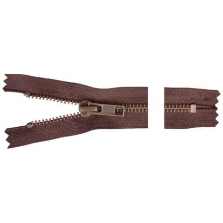 YKK Dragkedja/Blixtlås Antik Mässing 18cm 6mm Brun
