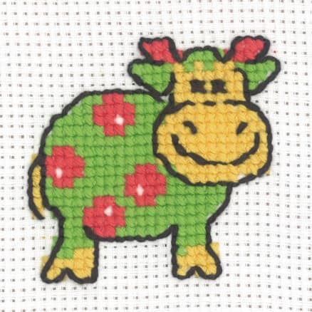 Permin Broderikit Aida Grön Ko 8x8cm
